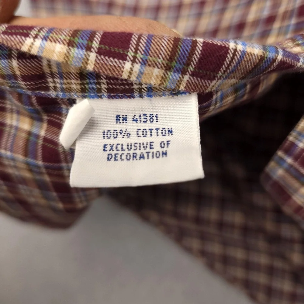 Ralph‎ Lauren Shirt Mens Large Red Plaid Long Sleeve Button Down Cotton